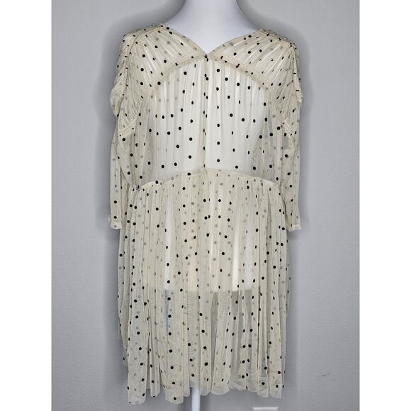 Free People Saya polka dot Sheer Mesh Tulle Baby doll Dress Size M - Picture 5 of 9
